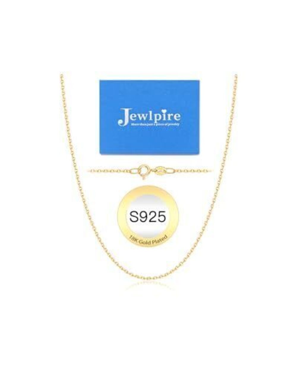 8618 18K Gold Plated Chain Necklace , 1.1mm Cable Chain Necklace 18K Gold